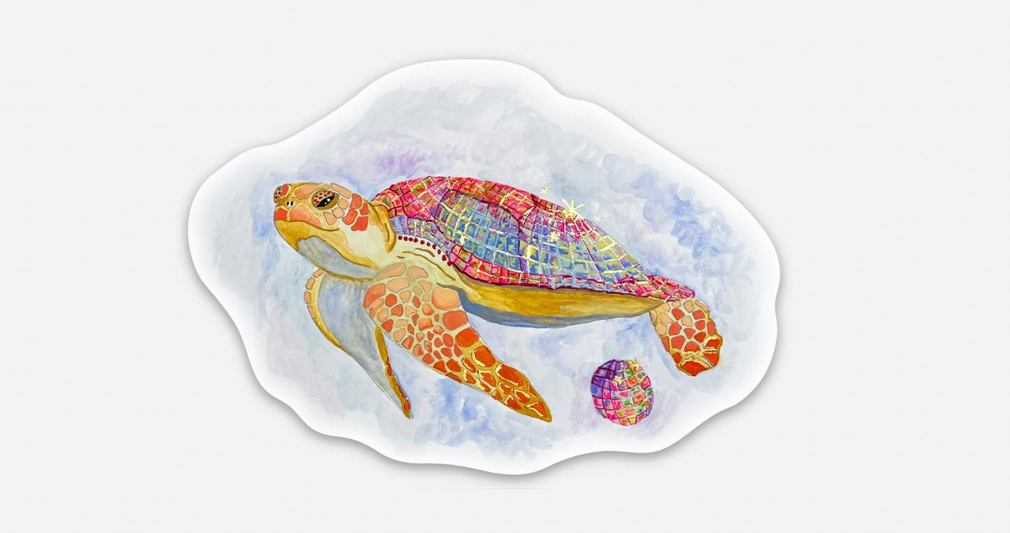 Disco Turtle Sticker