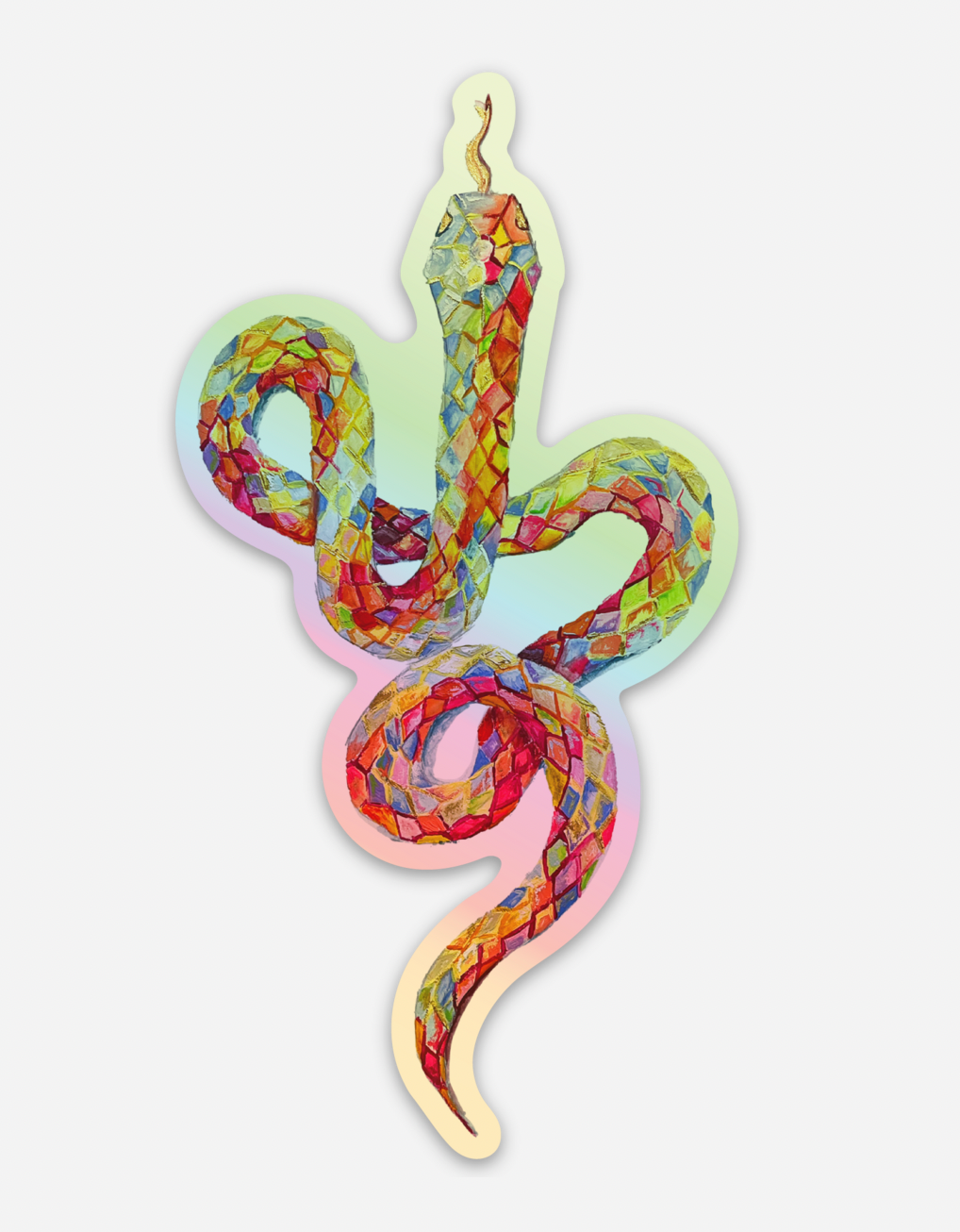 Holographic Disco Snake Sticker